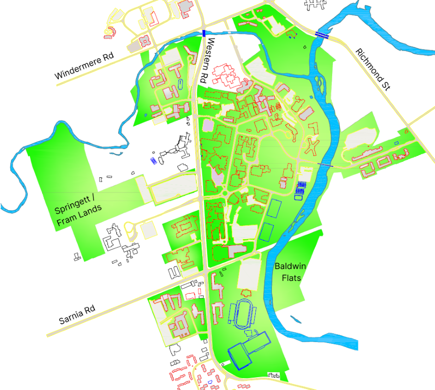 Western main campus boundary map
